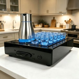 Blue LED Shot Glass Tray Set